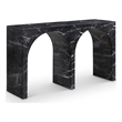 Pemberly Row Modern / Contemporary Black Marble Finish Console Table