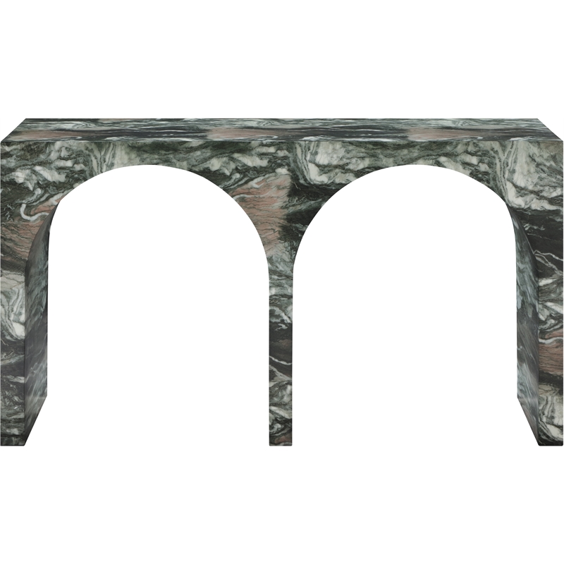 Pemberly Row Modern / Contemporary Green Marble Finish Console Table