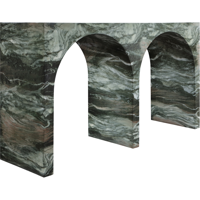 Pemberly Row Modern / Contemporary Green Marble Finish Console Table