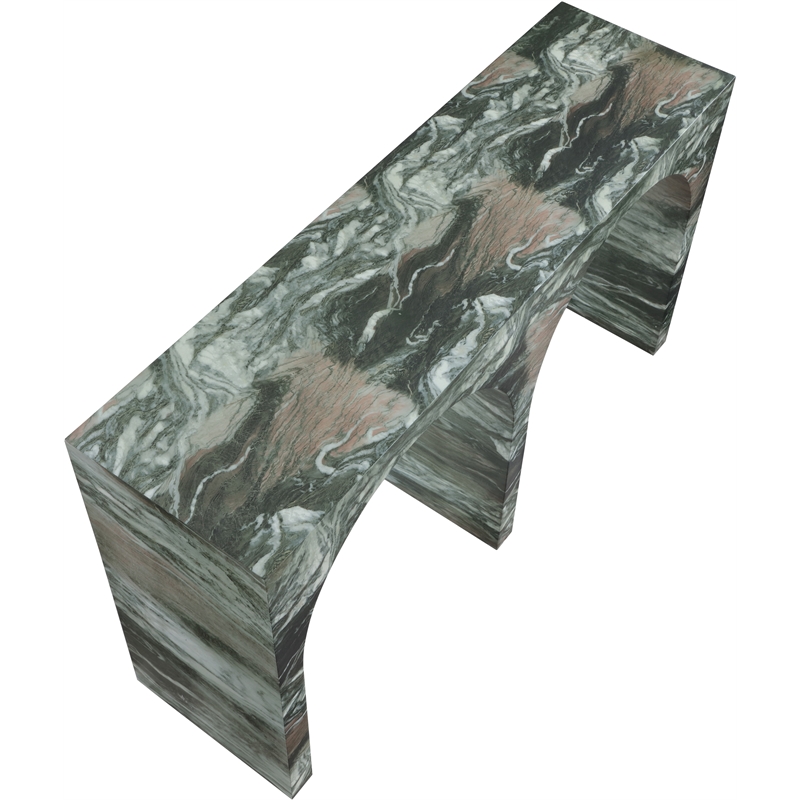 Pemberly Row Modern / Contemporary Green Marble Finish Console Table