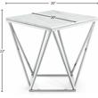 Pemberly Row Contemporary Genuine Marble End Table in Chrome