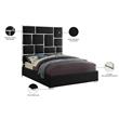 Pemberly Row Solid Wood and Vegan Leather Queen Bed in Black