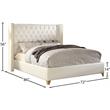 Pemberly Row Solid Wood and Vegan Leather Queen Bed in White