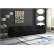 Pemberly Row Contemporary Standard Black Velvet Modular Sofa