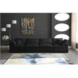 Pemberly Row Contemporary Standard Black Velvet Modular Sofa