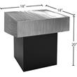 Pemberly Row Contemporary Textured Metal End Table in Chrome