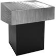 Pemberly Row Contemporary Textured Metal End Table in Chrome
