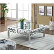 Pemberly Row Modern Mirrored Geometric Designed Coffee Table