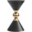 Pemberly Row Black and Gold Metal Hourglass Shaped End Table