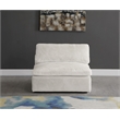 Pemberly Row Contemporary Cream Velvet Modular Armless Chair