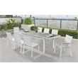 Pemberly Row Gray Wood Outdoor Patio Extendable Dining Table