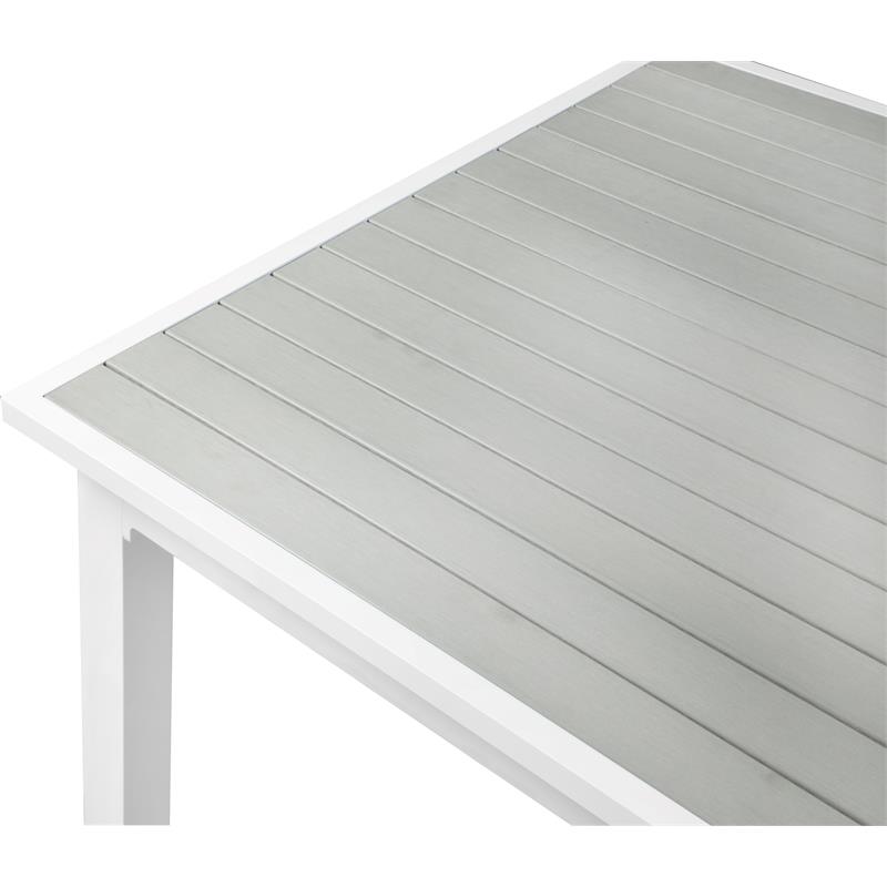 Pemberly Row Gray Wood Outdoor Patio Extendable Dining Table
