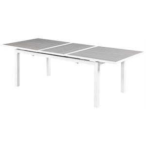 Pemberly Row Gray Wood Outdoor Patio Extendable Dining Table
