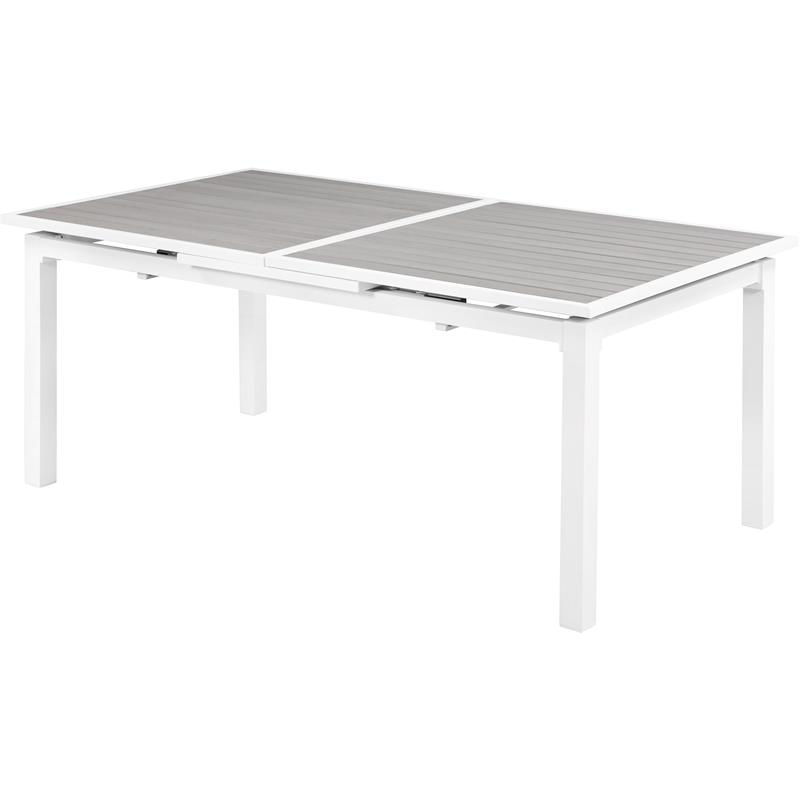 Pemberly Row Gray Wood Outdoor Patio Extendable Dining Table