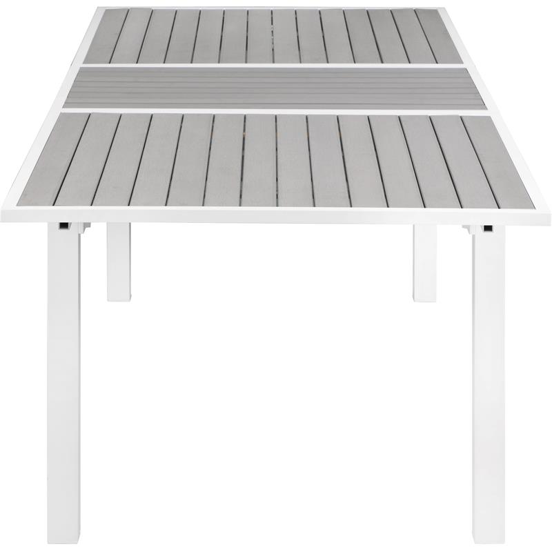 Pemberly Row Gray Wood Outdoor Patio Extendable Dining Table