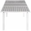 Pemberly Row Gray Wood Outdoor Patio Extendable Dining Table