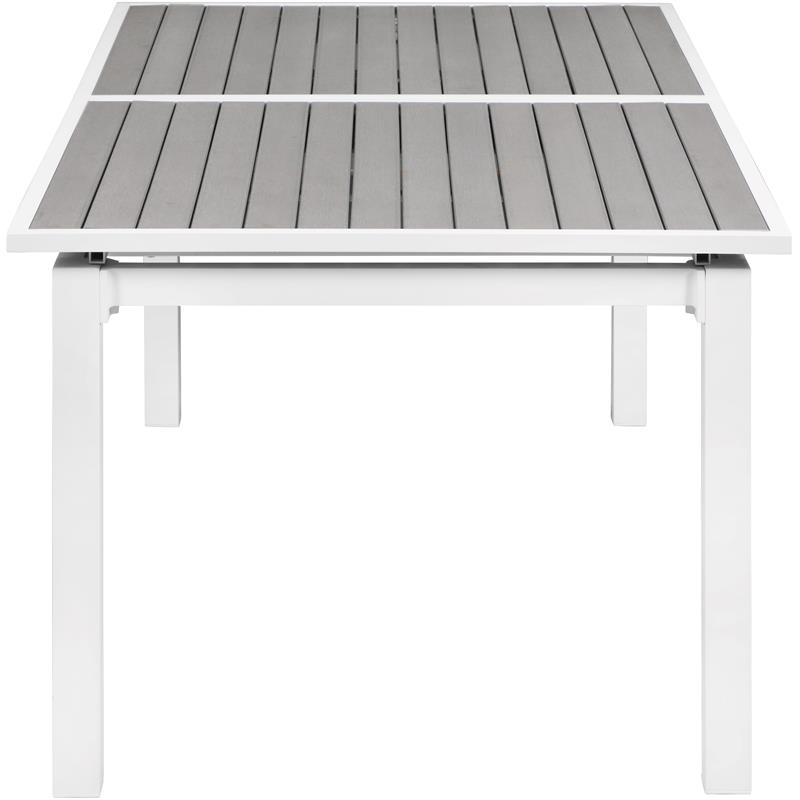 Pemberly Row Gray Wood Outdoor Patio Extendable Dining Table