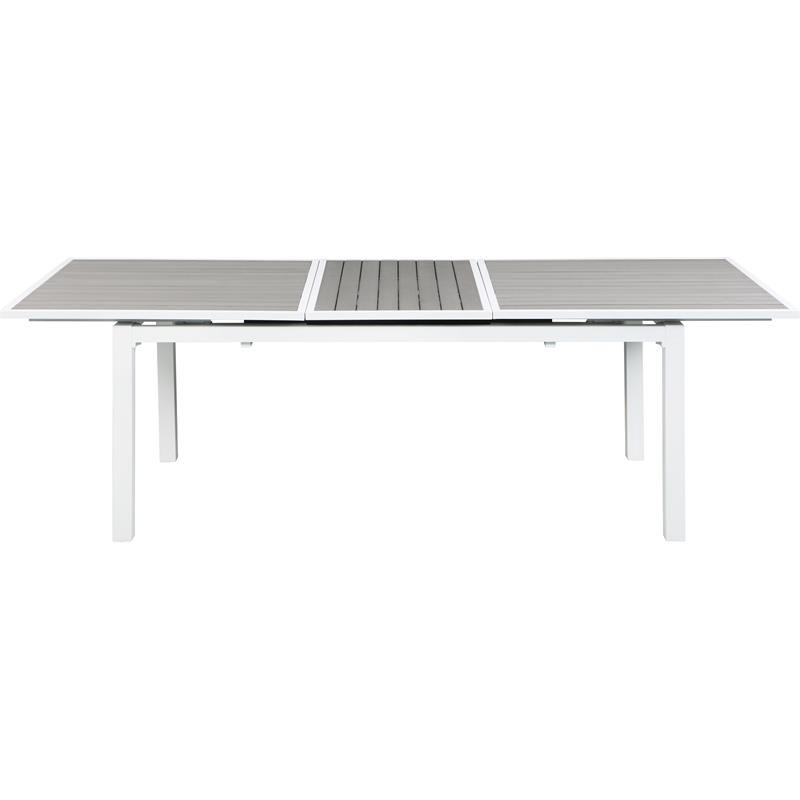 Pemberly Row Gray Wood Outdoor Patio Extendable Dining Table