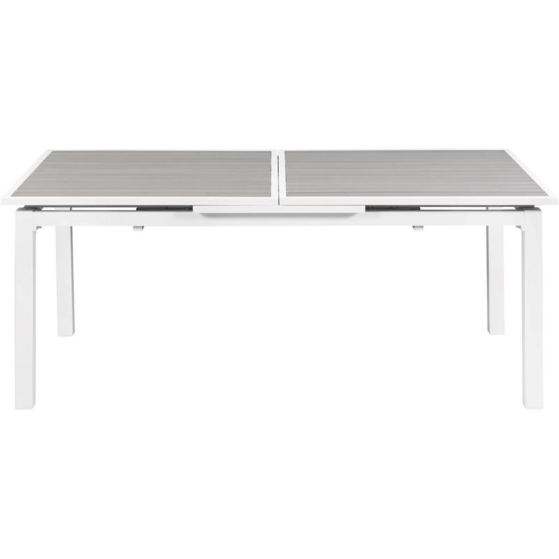 Pemberly Row Gray Wood Outdoor Patio Extendable Dining Table