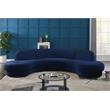 Pemberly Row Contemporary Soft Navy Velvet 3-Piece Sectional