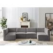 Pemberly Row Contemporary Soft Gray Velvet Modular Sectional