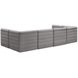 Pemberly Row Contemporary Soft Gray Velvet Modular Sectional