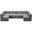 Pemberly Row Contemporary Soft Gray Velvet Modular Sectional