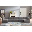 Pemberly Row Contemporary Soft Gray Velvet Modular Sectional