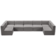 Pemberly Row Contemporary Soft Gray Velvet Modular Sectional