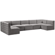 Pemberly Row Contemporary Soft Gray Velvet Modular Sectional