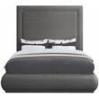 Pemberly Row Mid-Century Gray Linen Textured Fabric King Bed