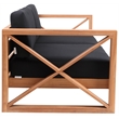 Pemberly Row Contemporary Black Water Resisting Outdoor Sofa