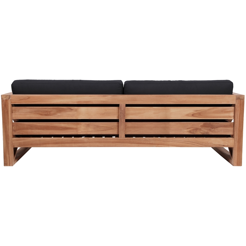 Pemberly Row Contemporary Black Water Resisting Outdoor Sofa