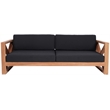 Pemberly Row Contemporary Black Water Resisting Outdoor Sofa