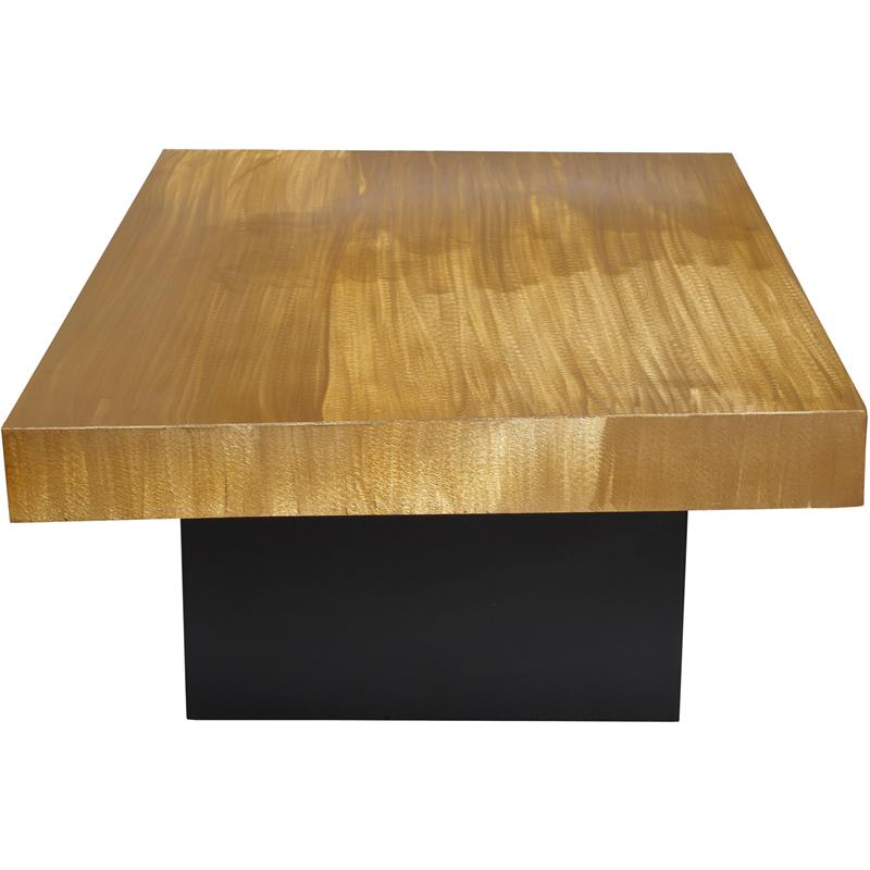 Pemberly Row Contemporary Textured Metal Coffee Table in Gold