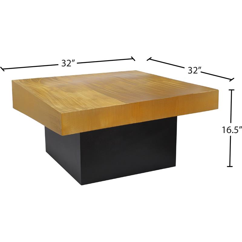 Pemberly Row Contemporary Textured Metal Coffee Table in Gold