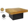 Pemberly Row Contemporary Textured Metal Coffee Table in Gold