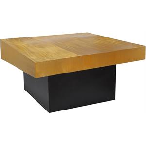 Pemberly Row Contemporary Textured Metal Coffee Table in Gold