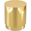 Pemberly Row Contemporary Gold Stainless Steel Drum End Table