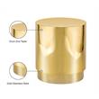 Pemberly Row Contemporary Gold Stainless Steel Drum End Table