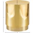 Pemberly Row Contemporary Gold Stainless Steel Drum End Table