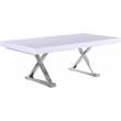 Pemberly Row White Lacquer Top Extendable 2 Leaf Dining Table