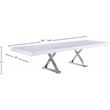 Pemberly Row White Lacquer Top Extendable 2 Leaf Dining Table