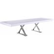 Pemberly Row White Lacquer Top Extendable 2 Leaf Dining Table