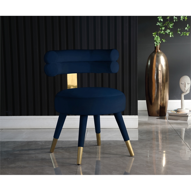 Pemberly Row Contemporary Navy Velvet Dining Chair (Set of 2)