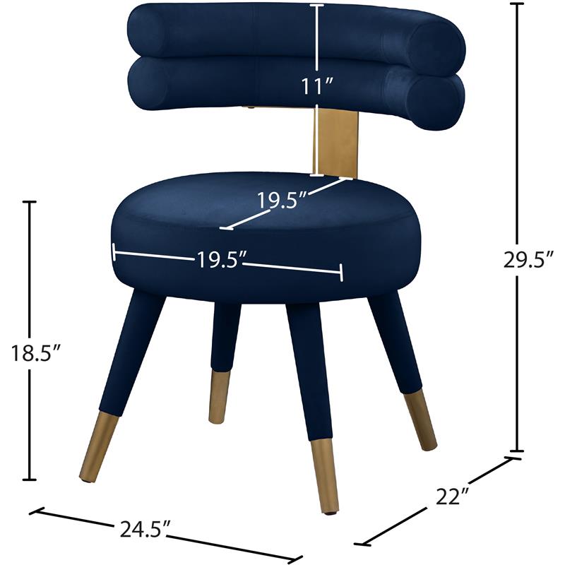 Pemberly Row Contemporary Navy Velvet Dining Chair (Set of 2)