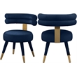 Pemberly Row Contemporary Navy Velvet Dining Chair (Set of 2)