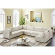 Pemberly Row Contemporary Soft Cream Velvet Modular Sectional