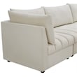 Pemberly Row Contemporary Soft Cream Velvet Modular Sectional