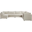 Pemberly Row Contemporary Soft Cream Velvet Modular Sectional